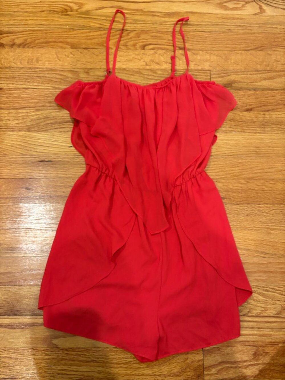 BCBG Generation Orange Boho Flowy Romper (Size S)